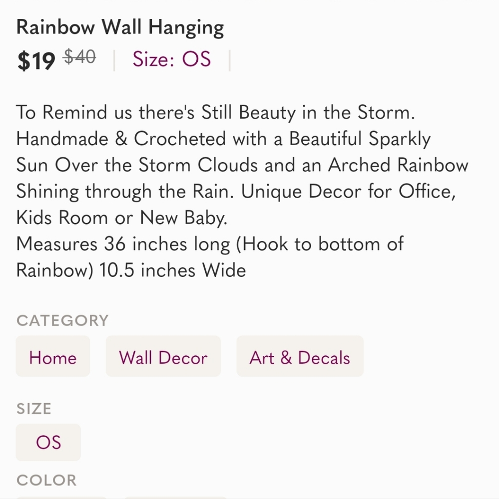Rainbow Wall Hanging - Picture 6 of 6